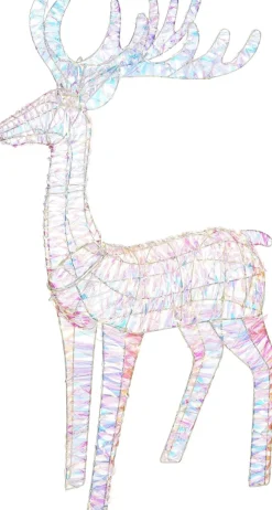 Mica Decorations kerstfiguur hert iriserend met verlichting 60 x 16 x 107 cm
