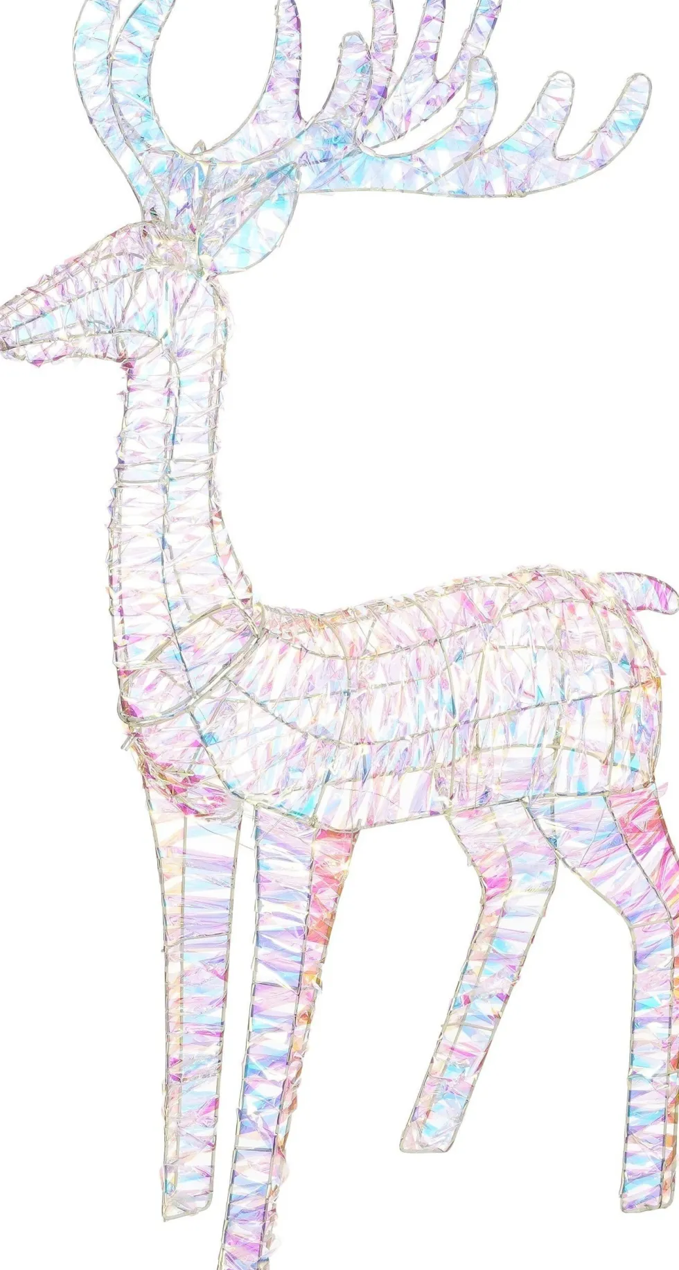 Mica Decorations kerstfiguur hert iriserend met verlichting 60 x 16 x 107 cm