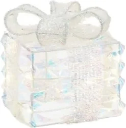 Mica Decorations kerstfiguur cadeau iriserend 14 x 12 x 12 cm