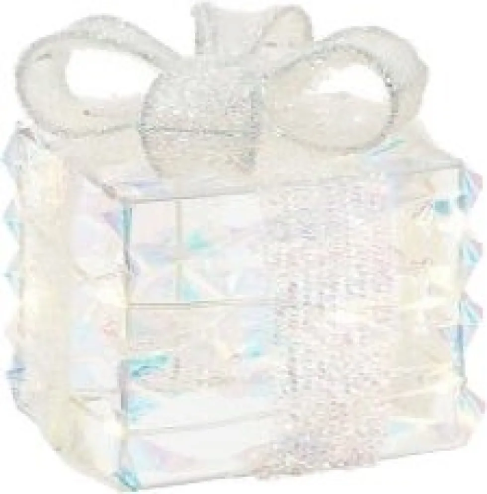Mica Decorations kerstfiguur cadeau iriserend 14 x 12 x 12 cm