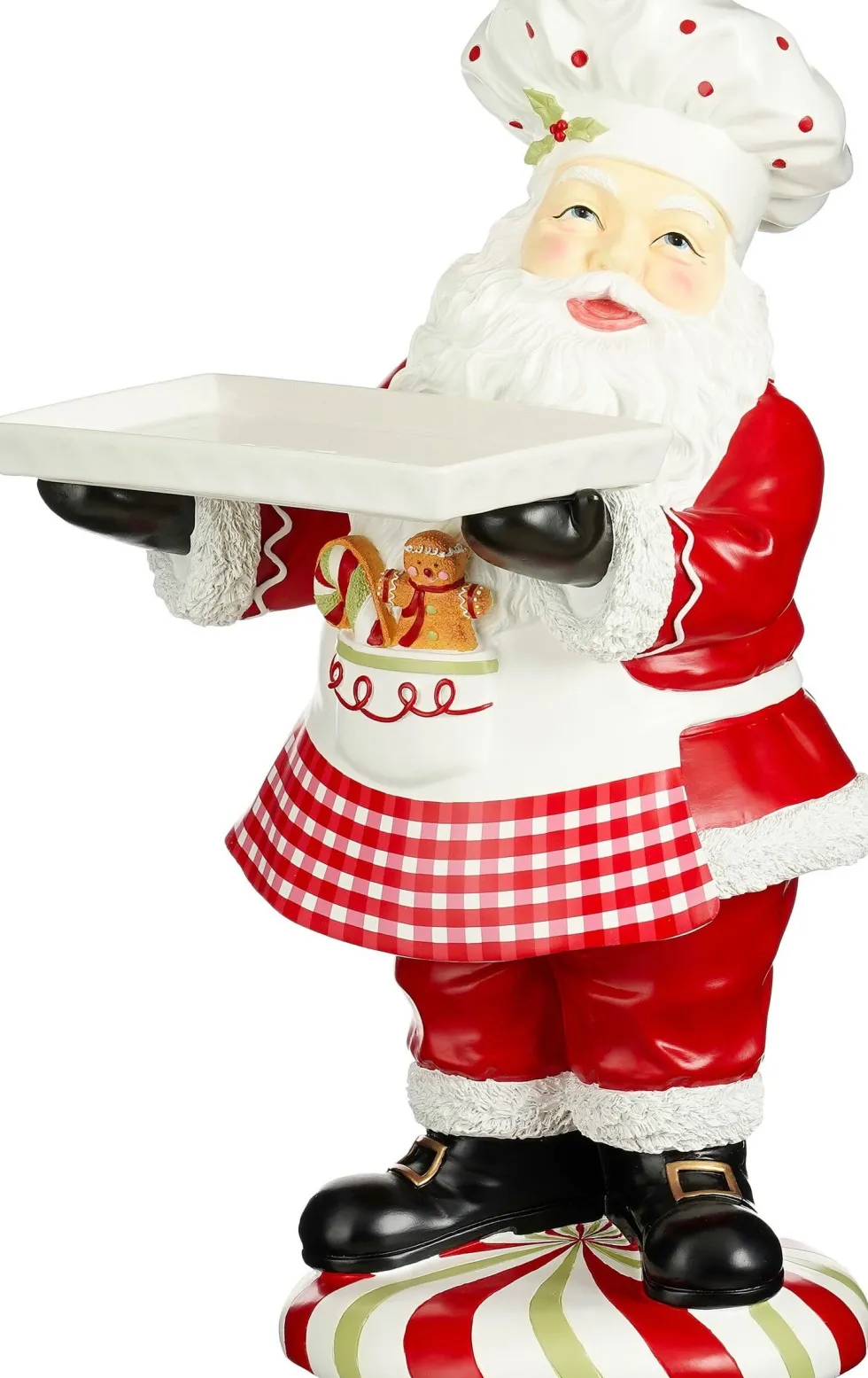 Mica Decorations kerstfiguur kerstman kok rood / wit 35 x 35,5 x 67,5 cm