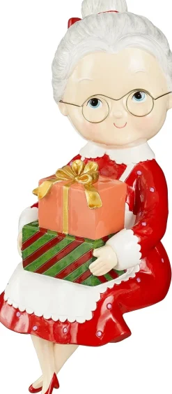 Mica Decorations kerstfiguur mrs santa rood 13 x 14,5 x 33