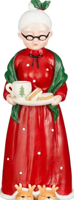 Mica Decorations kerstfiguur mrs santa rood 12 x 11,5 x 31 cm