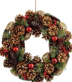 Mica Decorations kerstkrans Eton dennenappel D 45 H 9 cm
