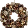 Mica Decorations kerstkrans Brant brons dennenappels D 34 H 9 cm