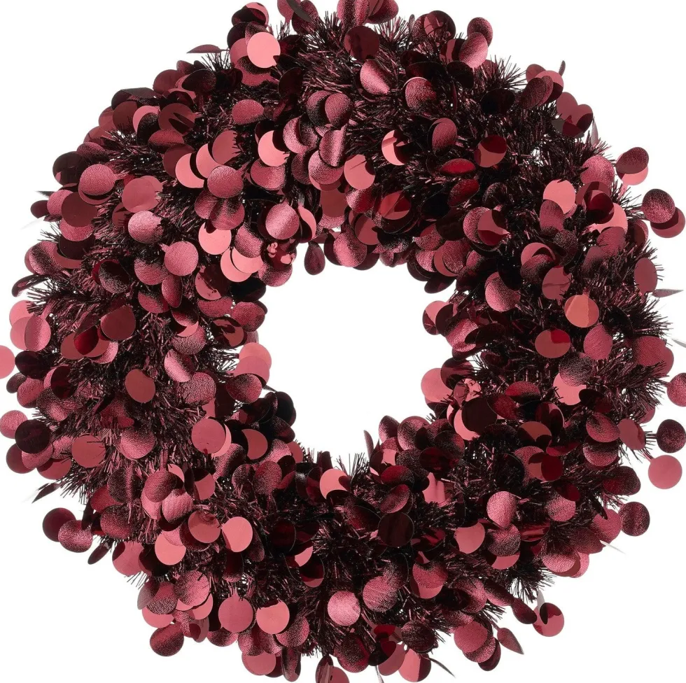 Mica Decorations kerstkrans bordeaux D 46 H 3 cm