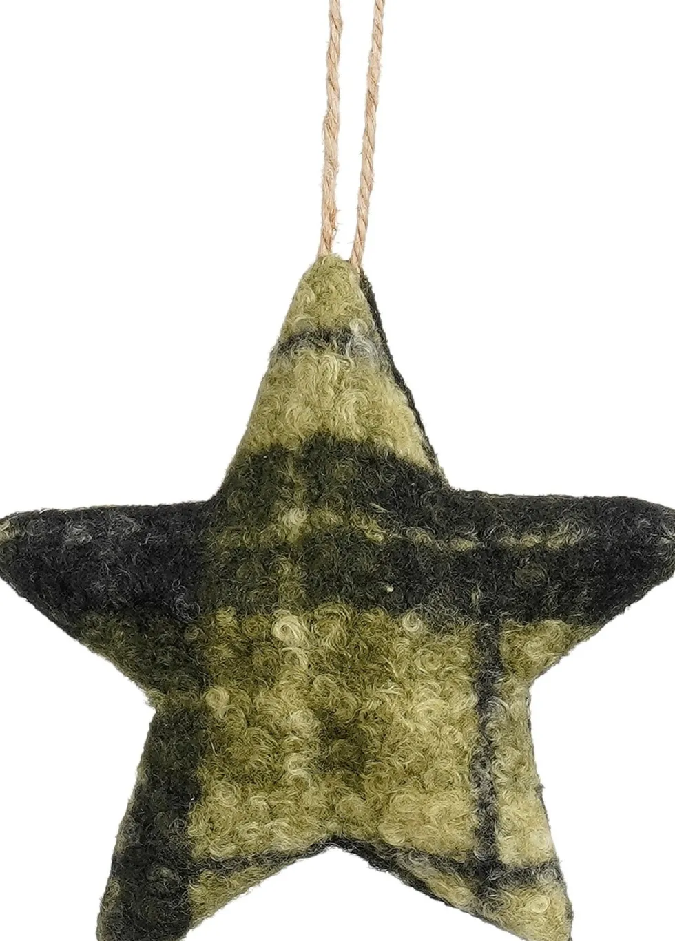 Mica Decorations kerst ornament ster groen D 19 H 5 cm