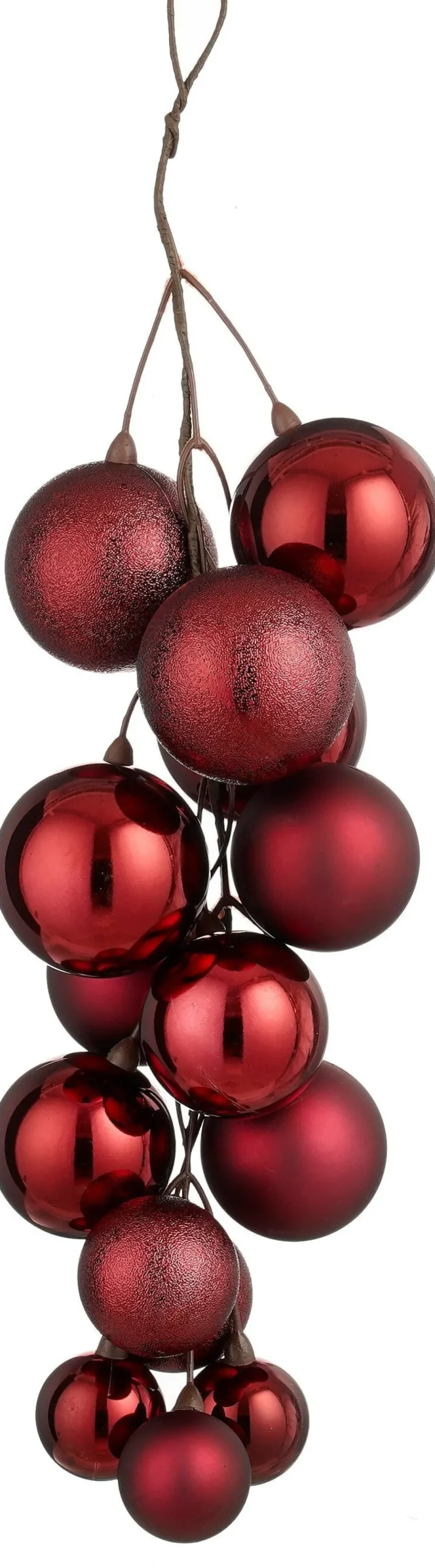 Mica Decorations kerst ornament bundel donkerrood 16 x 16 x 46 cm