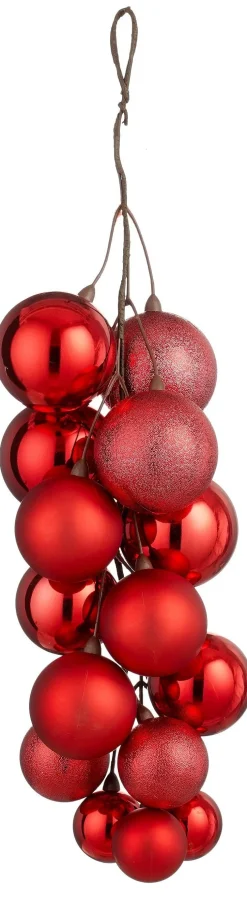 Mica Decorations kerst ornament bundel rood 16 x 16 x 46 cm