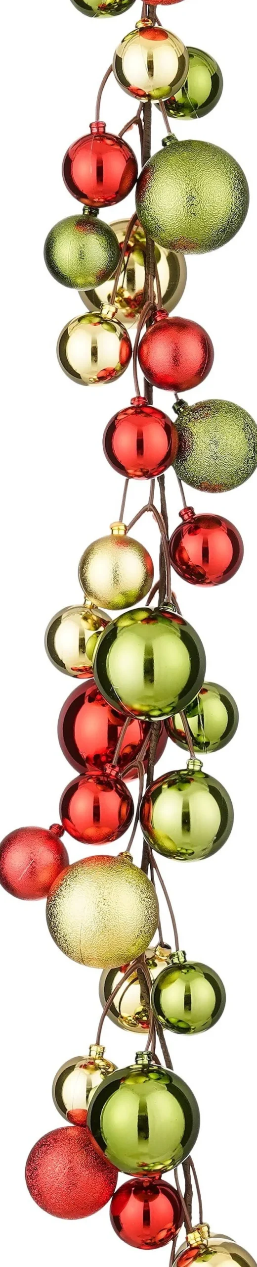 Mica Decorations kerstslinger ballen rood / goud 1,8 m