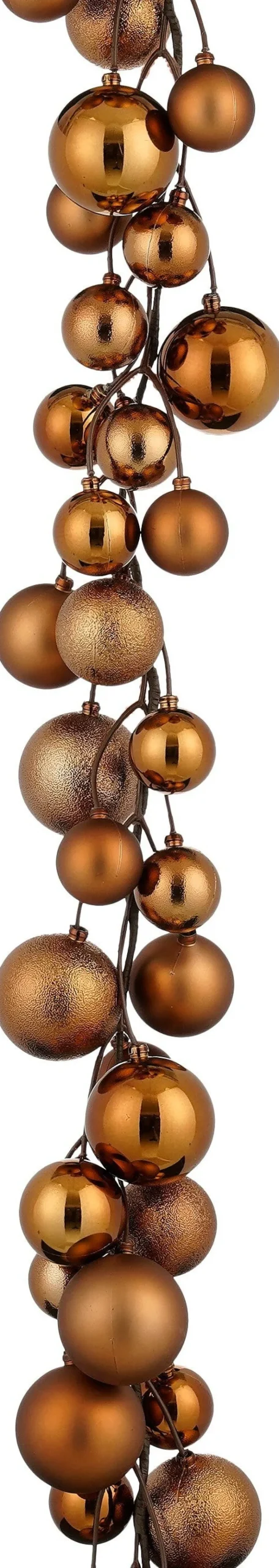 Mica Decorations kerstslinger ballen bruin 1,8 m