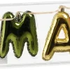 Mica Decorations kerstslinger xmas rood / groen / goud 7,5 x 2,5 x 10 cm