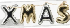 Mica Decorations kerstslinger xmas zilver / goud 7,5 x 2,5 x 10 cm
