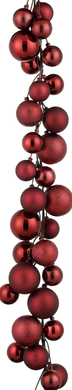 Mica Decorations kerstslinger ballen rood 1,8 m