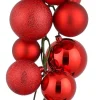 Mica Decorations kerstslinger ballen donkerrood 1,8 m
