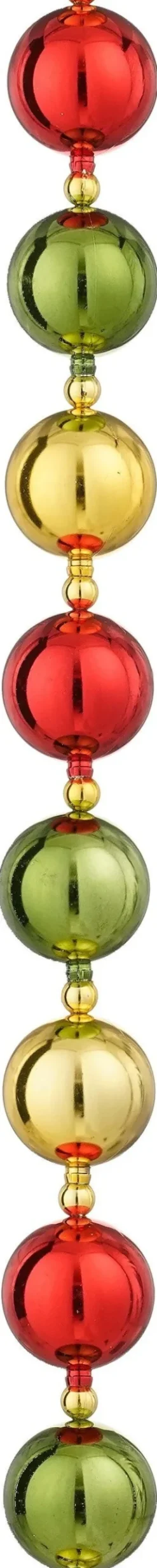 Mica Decorations kerstslinger ballen groot rood 2,1 m