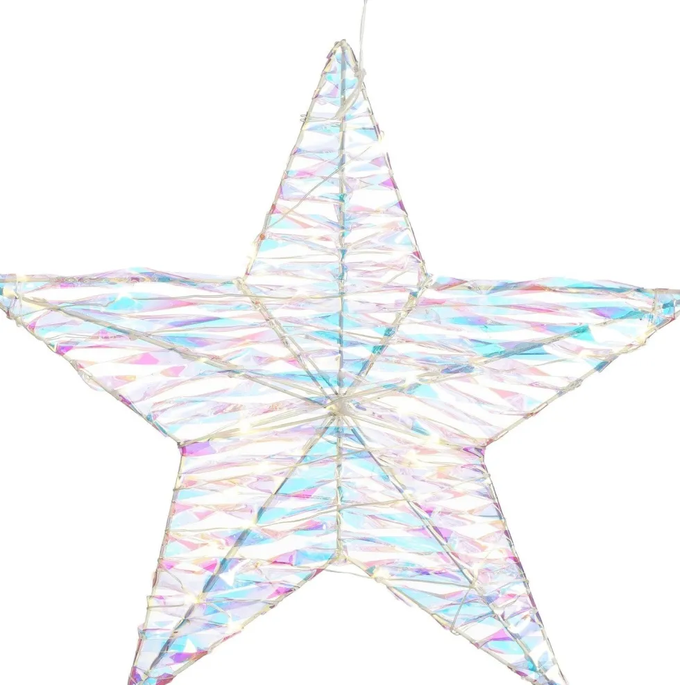 Mica Decorations kerstster iriserend 40 x 9 x 40 cm