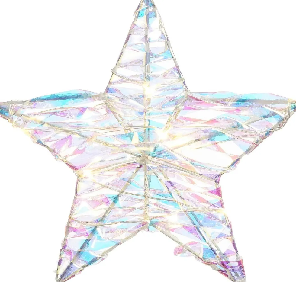 Mica Decorations kerstster iriserend 20 x 5 x 20 cm