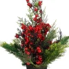 Mica Decorations mini kunstkerstboom bessen rood D 18 H 45 cm