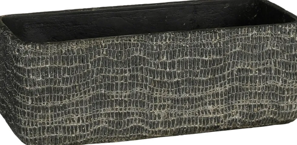 Mica Decorations plantenbak Siri grijs 28 x 14 x 10 cm