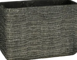 Mica Decorations plantenbak Siri grijs 28 x 14 x 20 cm
