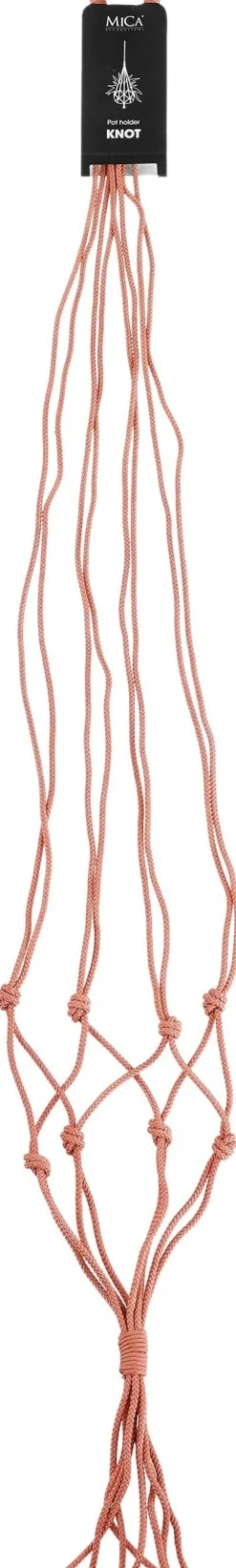 Mica Decorations plantenhanger macramé Knot roze D 15 H 140 cm