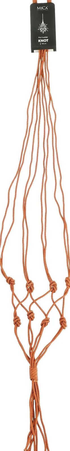 Mica Decorations plantenhanger macramé Knoop oranje H 140 cm