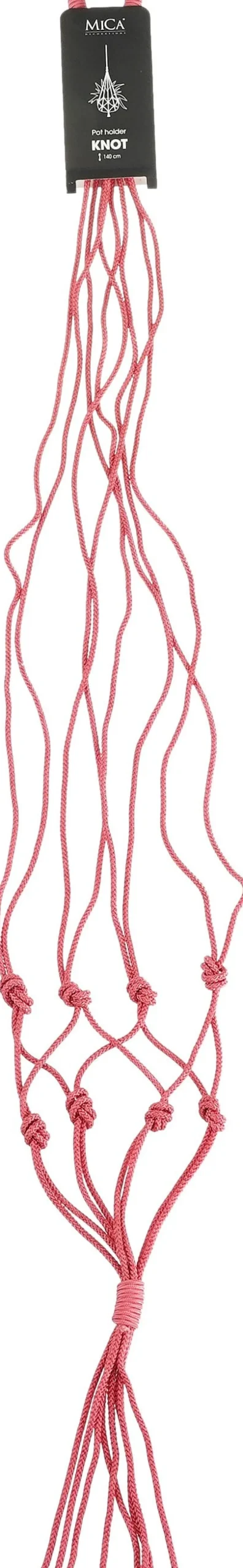 Mica Decorations plantenhanger macramé Knoop roze H 140 cm