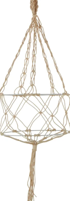 Mica Decorations plantenhanger macramé crème D 24 H 75 cm