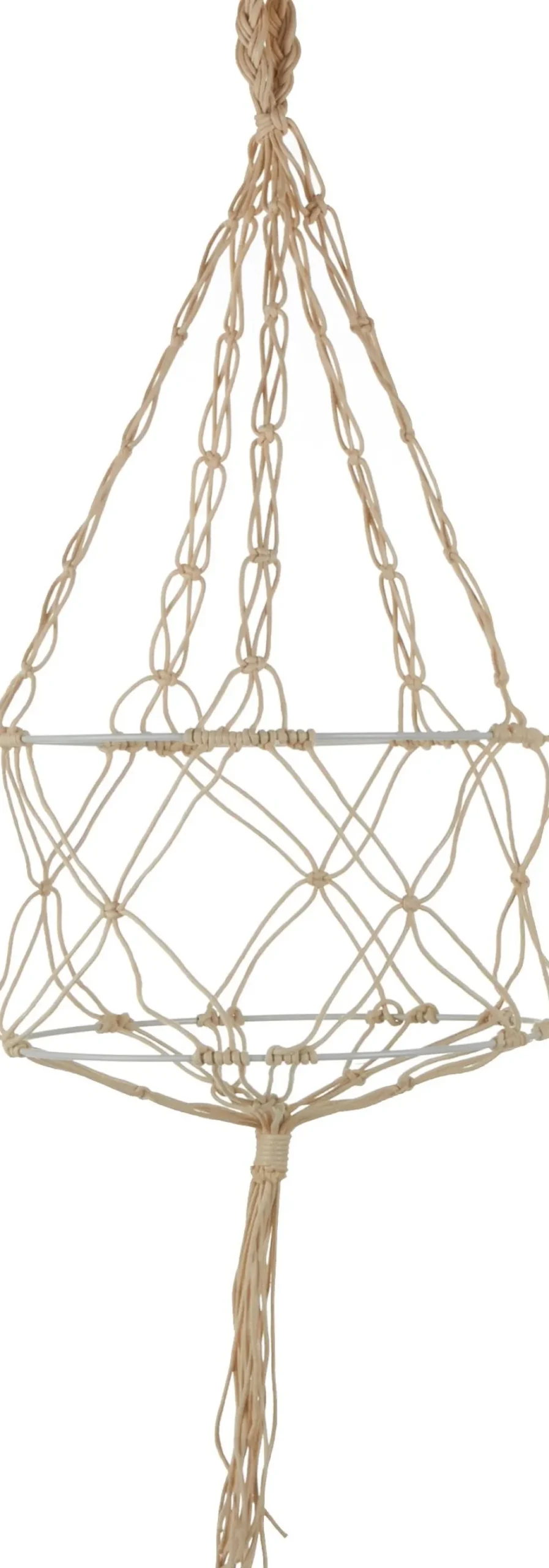 Mica Decorations plantenhanger macramé crème D 24 H 75 cm