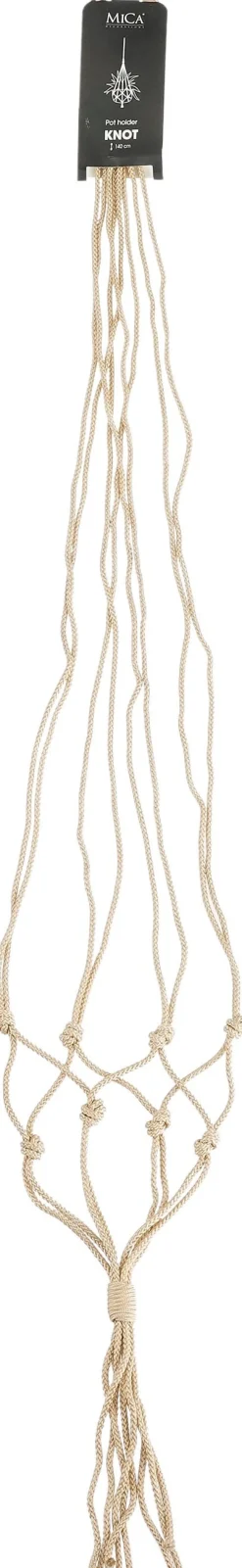 Mica Decorations plantenhanger macramé Knoop beige H 140 cm