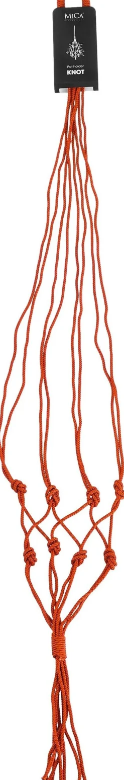 Mica Decorations plantenhanger macramé Knot oranje D 15 H 140 cm
