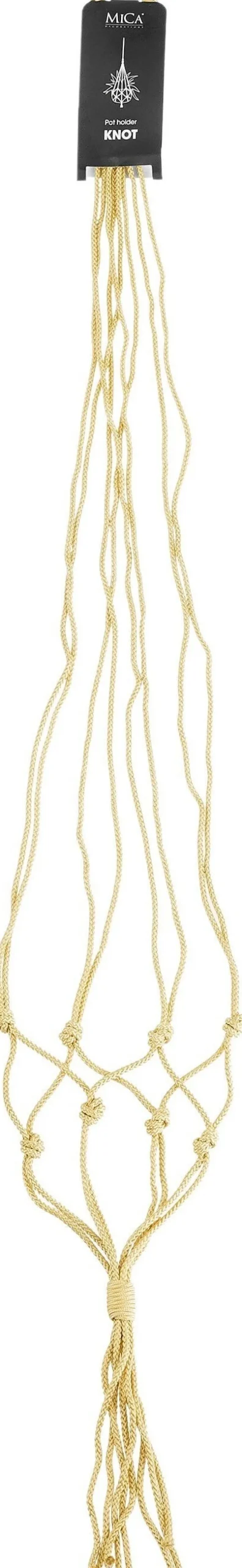 Mica Decorations plantenhanger macramé Knot geel D 15 H 140 cm