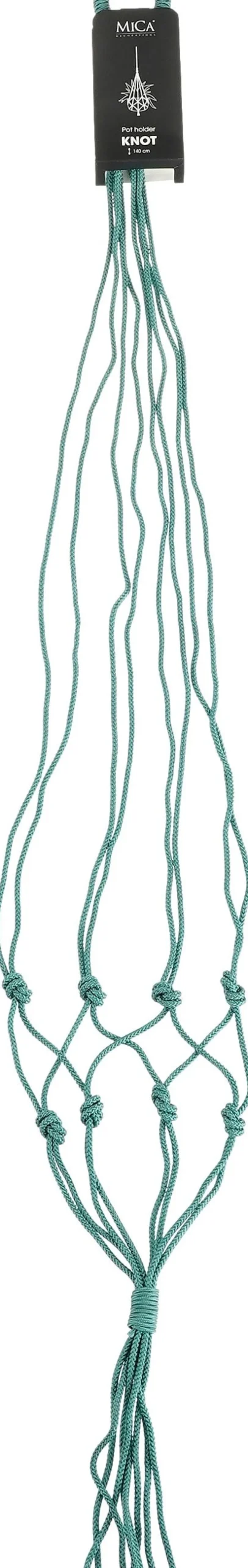 Mica Decorations plantenhanger macramé Knoop groen H 140 cm