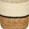 Mica Decorations plantenmand Damian lijnen crème D 14 H 14 cm