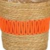 Mica Decorations plantenmand Fernandez naturel / oranje D 15 H 14 cm