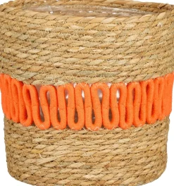 Mica Decorations plantenmand Fernandez naturel / oranje D 17 H 16 cm