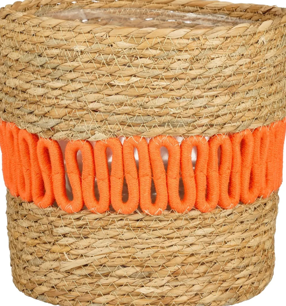 Mica Decorations plantenmand Fernandez naturel / oranje D 17 H 16 cm