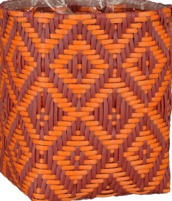 Mica Decorations plantenmand Merlijn oranje / terracotta 21 x 21 x 23 cm
