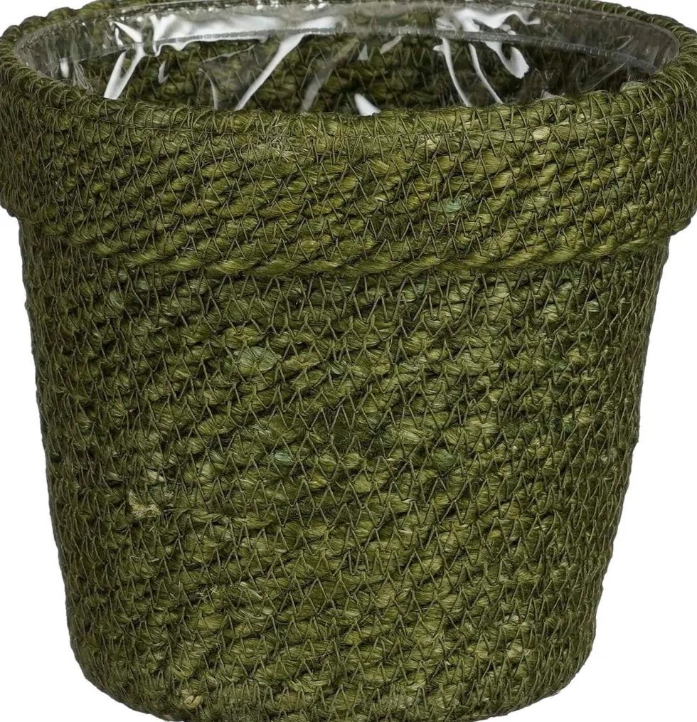 Mica Decorations plantenmand Raja groen D 17 H 17 cm