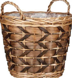 Mica Decorations plantenmand Lorens bruin D 45 H 39 cm