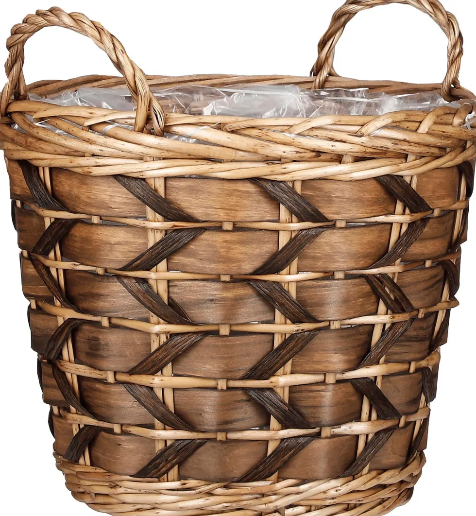 Mica Decorations plantenmand Lorens bruin D 45 H 39 cm