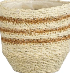 Mica Decorations plantenmand Lena naturel / oranje D 12 H 12 cm