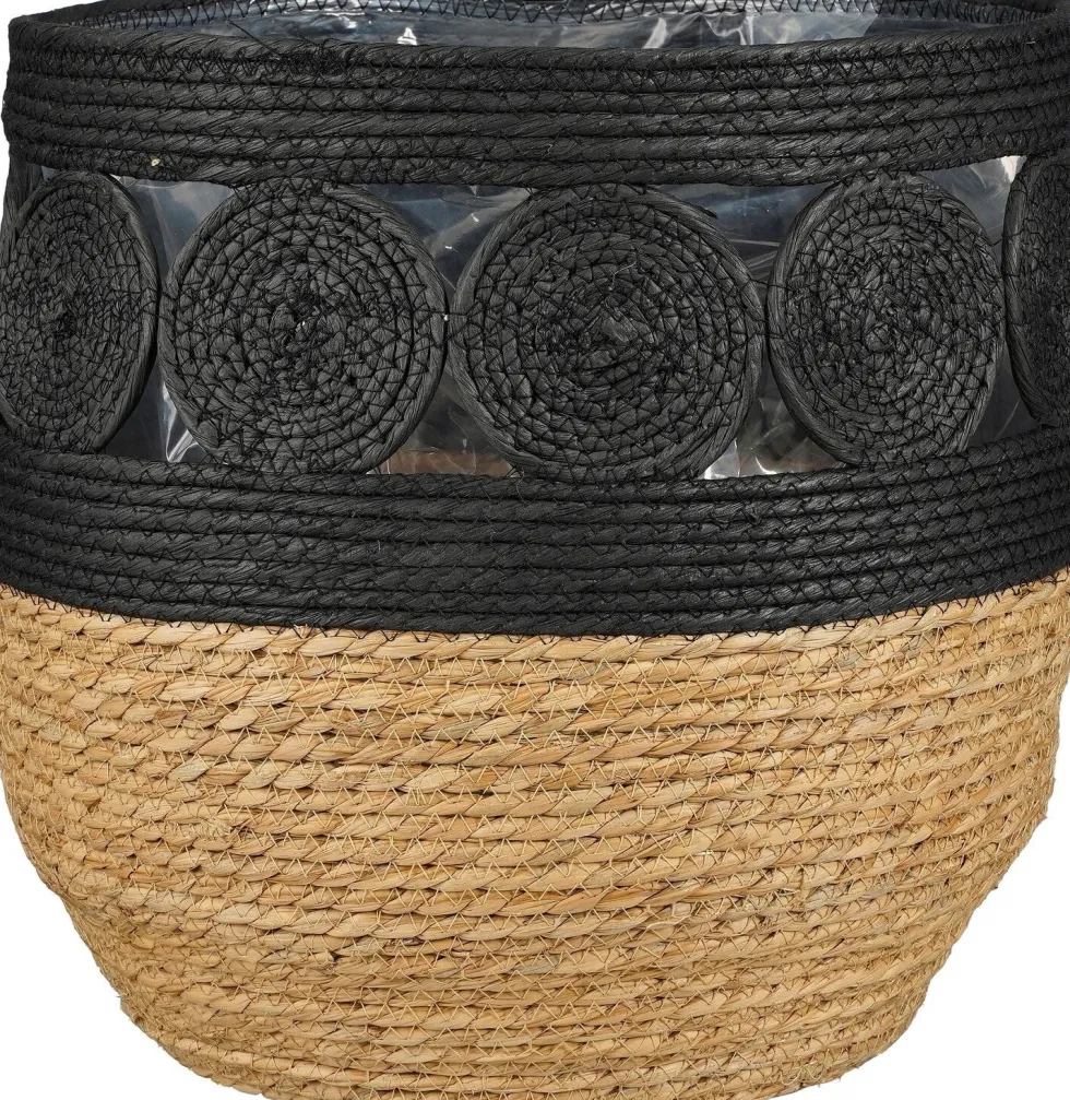 Mica Decorations plantenmand Borno zwart D 38 H 38 cm