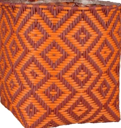Mica Decorations plantenmand Merlijn oranje / terracotta 27 x 27 x 30 cm