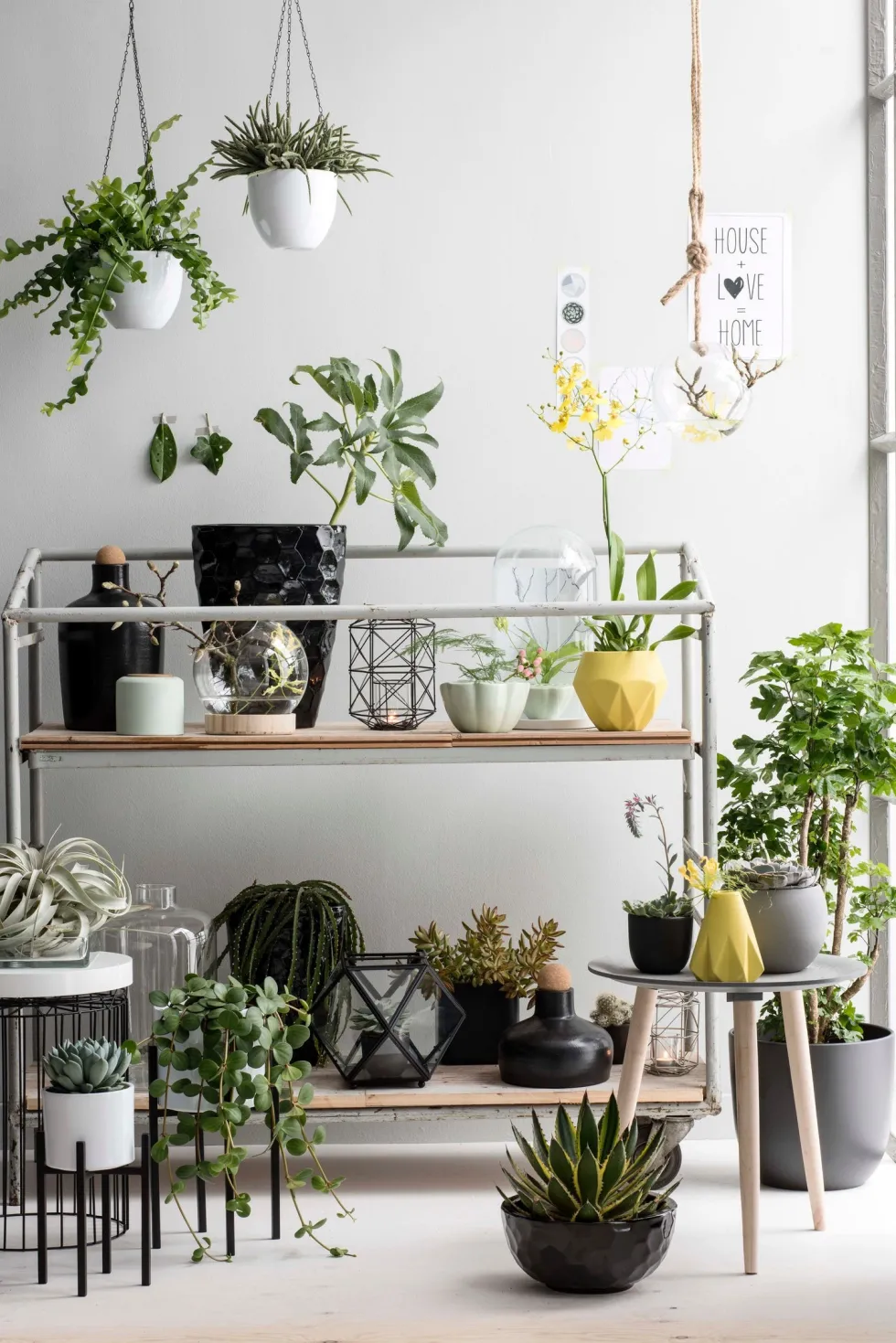 Mica Decorations plantenstandaard Ascot zwart 24 x 24 x 25 cm