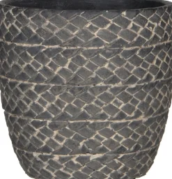 Mica Decorations pot Alma rond D 15 H 15 cm donkergrijs