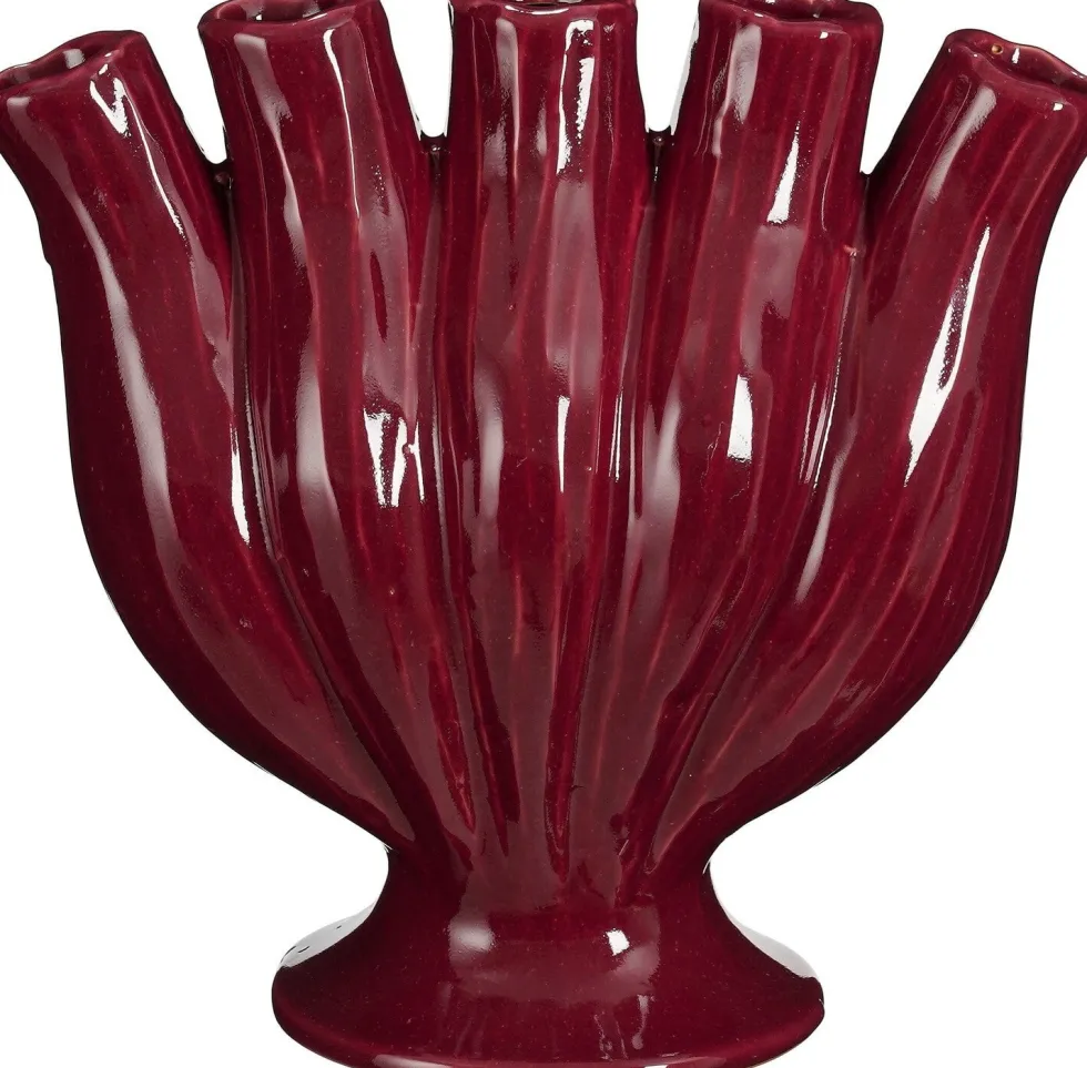 Mica Decorations tulpenvaas Serra rood 28 x 13,5 x 26 cm