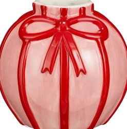 Mica Decorations vaas Bow roze / rood D 15 H 14 cm