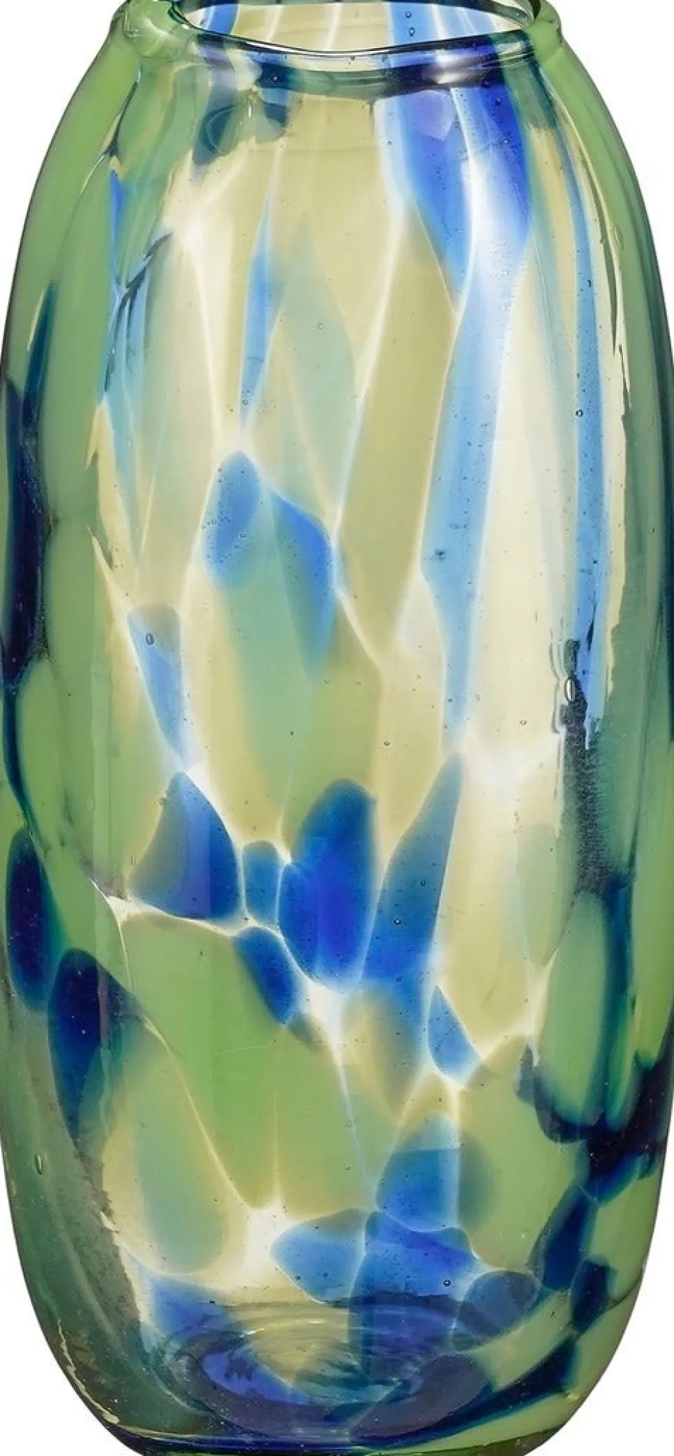 Mica Decorations vaas Carole blauw / groen D 7 H 15 cm